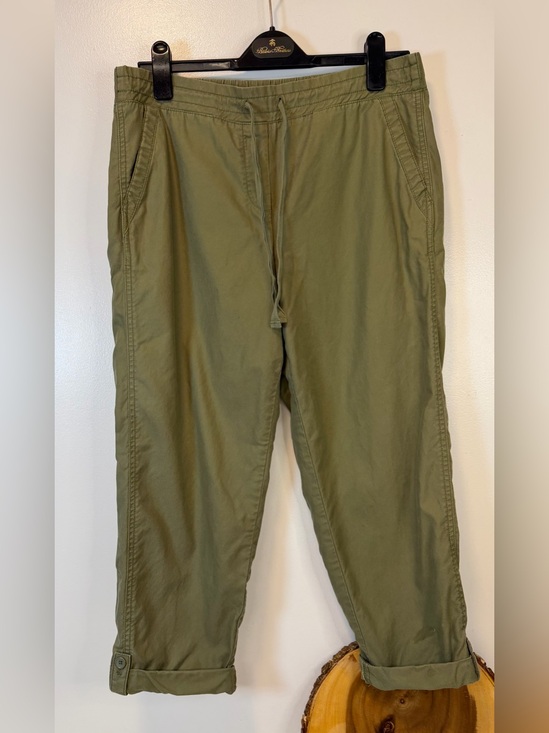 Talbots Pants - Talbots Olive Drawstring Elastic Waist Casual Cargo Pull On Pants Crop Women’s 8